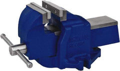 Irwin - 4-1/2" Jaw Width, 5-1/2" Opening Capacity, 3" Throat Depth, Steel Stationary Bench Vise - Bolt Down Base Attachment - Caliber Tooling