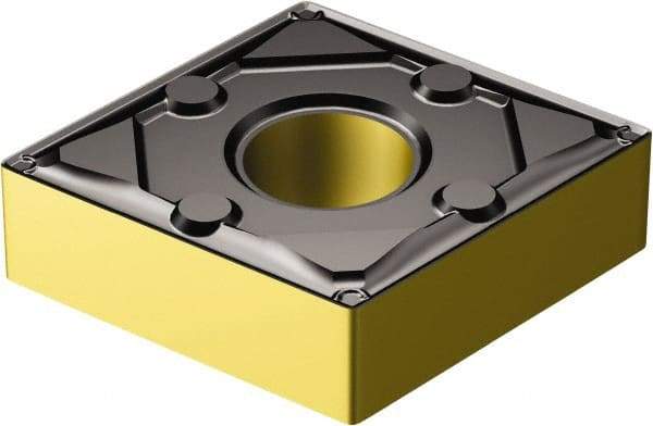 Sandvik Coromant - CNMG432 WF Grade 3210 Carbide Turning Insert - TiCN/AI2O3/TiN Finish, 80° Diamond, 1/2" Inscr Circle, 3/16" Thick, 1/32" Corner Radius - Caliber Tooling