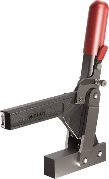 De-Sta-Co - 1,147 Lb Holding Capacity, Vertical Handle, Manual Hold Down Toggle Clamp - 138° Handle Movement, 74° Bar Opening, Solid Bar, Solid Base, Oxide Finish, Forged Alloy Steel - Caliber Tooling