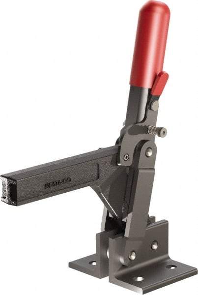 De-Sta-Co - 1,147 Lb Holding Capacity, Vertical Handle, Manual Hold Down Toggle Clamp - 138° Handle Movement, 74° Bar Opening, Solid Bar, Flanged Base, Oxide Finish, Forged Alloy Steel - Caliber Tooling