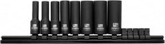 Irwin - 8 Piece 3/8" Drive Deep Well Impact Socket Set - 6 Points, 5/16" to 3/4" Range, Inch Measurement Standard - Caliber Tooling