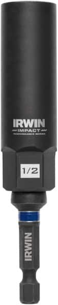 Irwin - 3/8" Drive Reverse Spiral Flute Hex Bolt Remover - 1/4" Hex, 2-1/2" OAL - Caliber Tooling