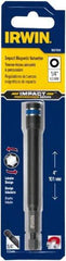 Irwin - 1/4" Magnetic Nutsetter - 1/4" Hex Drive, 4" OAL, 7/16" Socket Nose Diam - Caliber Tooling