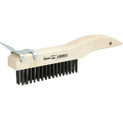 Hand Wire Scratch Brush w/Scraper, .012 Steel Fill, Shoe Handle, 4 × 16 Rows - Caliber Tooling