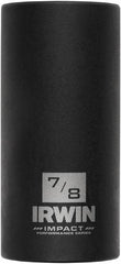 Irwin - 3/8" Drive 7/8" Deep Thin Wall Impact Socket - 6 Points, 2-1/2" OAL - Caliber Tooling