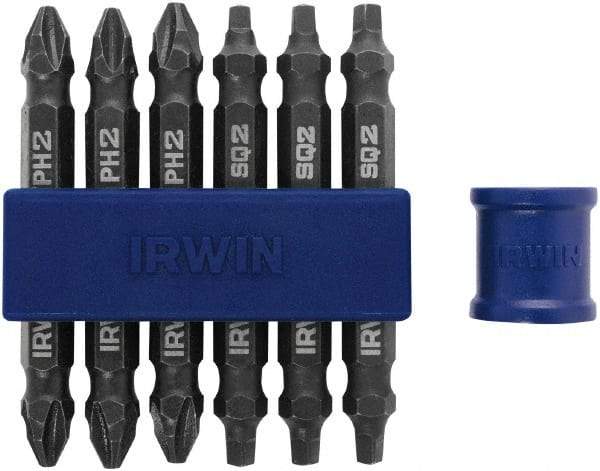 Irwin - 7 Piece, Phillips, Square Handle, Double End Bit Set - No. 2 Phillips - Caliber Tooling