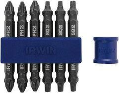 Irwin - 7 Piece, Phillips, Square Handle, Double End Bit Set - No. 2 Phillips - Caliber Tooling