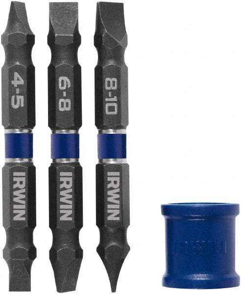 Irwin - 4 Piece, Slotted Handle, Double End Bit Set - Caliber Tooling