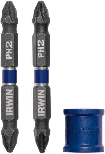 Irwin - 3 Piece, Phillips Handle, Double End Bit Set - No. 2 Phillips - Caliber Tooling