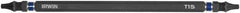 Irwin - T15 x T15 D/E Torx Screwdriver Bit - 1/4" Hex Drive, 6" OAL - Caliber Tooling