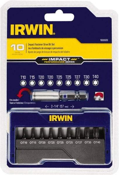 Irwin - 10 Piece, Screwdriver Insert Bit Set - T10 to T40 Torx - Caliber Tooling