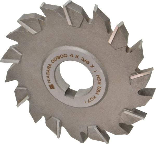 Keo - 4" Diam x 3/8" Width of Cut, 18 Teeth, High Speed Steel Side Milling Cutter - Staggered Teeth, Uncoated - Caliber Tooling