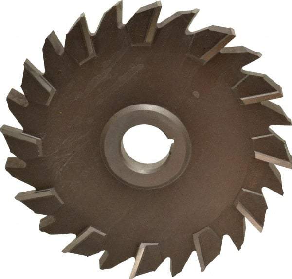 Keo - 6" Diam x 1/2" Width of Cut, 24 Teeth, High Speed Steel Side Milling Cutter - Staggered Teeth, Uncoated - Caliber Tooling