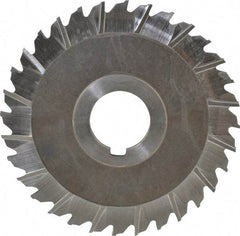 Keo - 4" Blade Diam x 1/8" Blade Thickness, 1" Hole, 32 Teeth, High Speed Steel Side Chip Saw - Staggered Tooth, Arbor Connection, Right Hand Cut, Uncoated - Caliber Tooling