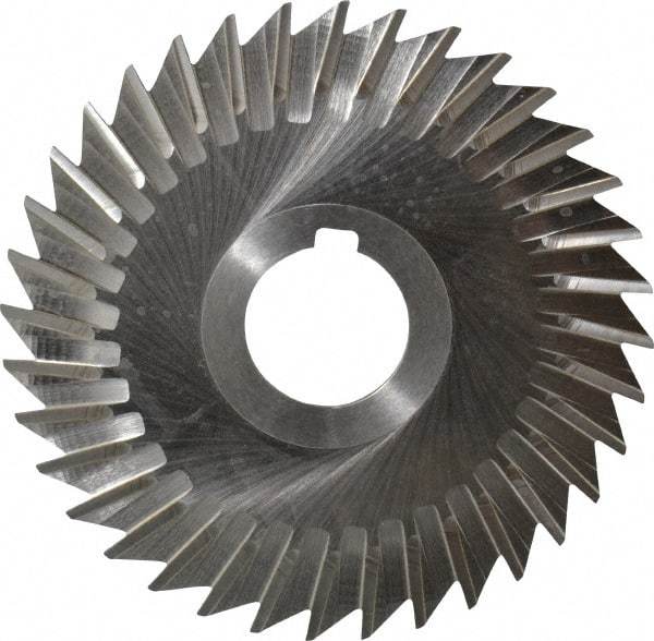 Keo - 4" Blade Diam x 1/16" Blade Thickness, 1" Hole, 36 Teeth, High Speed Steel Side Chip Saw - Straight Tooth, Arbor Connection, Right Hand Cut, Uncoated, with Keyway - Caliber Tooling