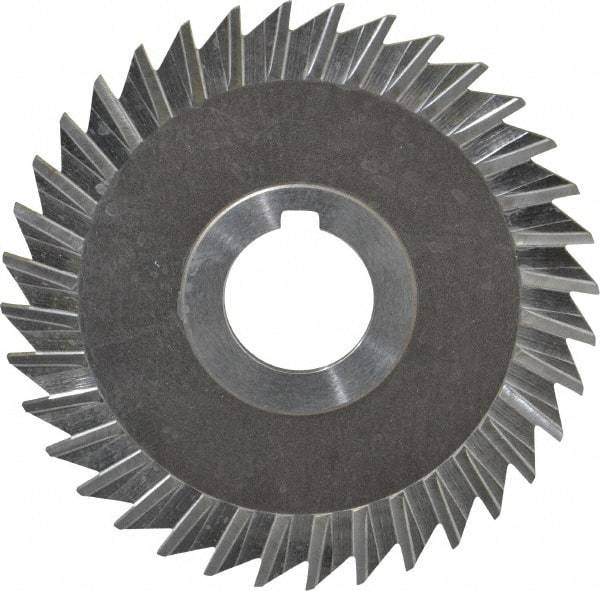 Keo - 4" Blade Diam x 1/8" Blade Thickness, 1" Hole, 36 Teeth, High Speed Steel Side Chip Saw - Straight Tooth, Arbor Connection, Right Hand Cut, Uncoated, with Keyway - Caliber Tooling