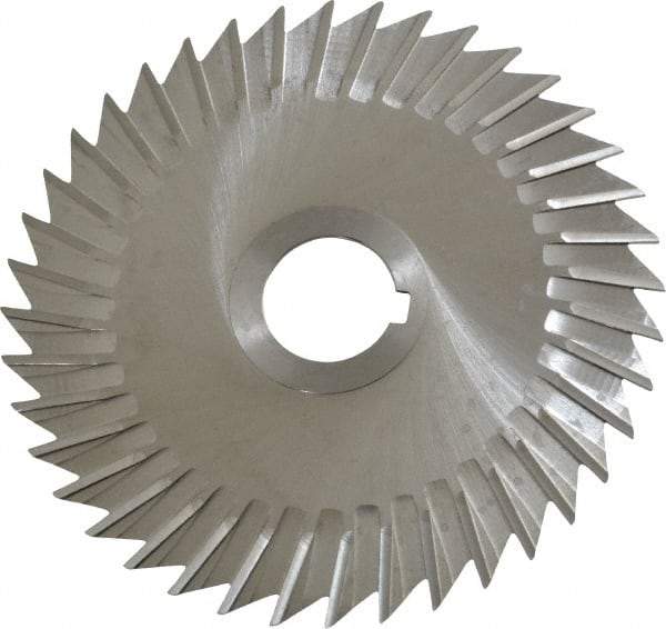 Keo - 5" Blade Diam x 1/16" Blade Thickness, 1" Hole, 40 Teeth, High Speed Steel Side Chip Saw - Straight Tooth, Arbor Connection, Right Hand Cut, Uncoated, with Keyway - Caliber Tooling