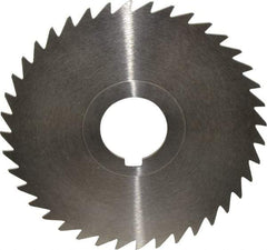 Keo - 4" Diam x 3/64" Blade Thickness x 1" Arbor Hole Diam, 40 Tooth Slitting and Slotting Saw - Arbor Connection, Right Hand, Uncoated, High Speed Steel, Concave Ground, Contains Keyway - Caliber Tooling