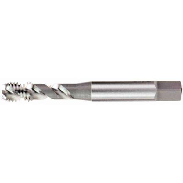 Spiral Flute Tap: 1/2-13, UNC, 3 Flute, Modified Bottoming, 2B Class of Fit, Vanadium High Speed Steel, Nitride Finish 1.6563″ Thread Length, Right Hand Flute, Right Hand Thread, H5, Series 13019