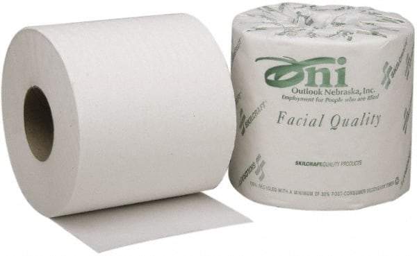 Ability One - 4" Sheet Width, Standard Roll Toilet Tissue - 550 Sheets per Roll, 2 Ply, White, Recycled Fiber - Caliber Tooling