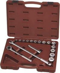 Paramount - 17 Piece 1/2" Drive Chrome Finish Socket Set - 6 Points, 3/8" to 1-1/4" Range, Inch Measurement Standard - Caliber Tooling