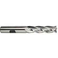 3/16 Dia. x 3-1/16 Overall Length 4-Flute Square End High Speed Steel SE End Mill-Round Shank-Center Cut-Uncoated - Caliber Tooling