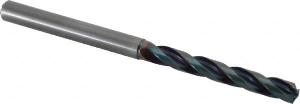 OSG - 7.5mm 140° Solid Carbide Jobber Drill - WD1 Finish, Spiral Flute, Straight Shank, 118mm OAL, Split Point - Caliber Tooling