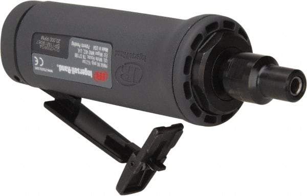 Ingersoll-Rand - 1/4" Collet, Straight Handle, Angle Air Die Grinder - 20,000 RPM, Dual Capable Exhaust, 19 CFM, 0.4 hp, 1/4 NPT - Caliber Tooling