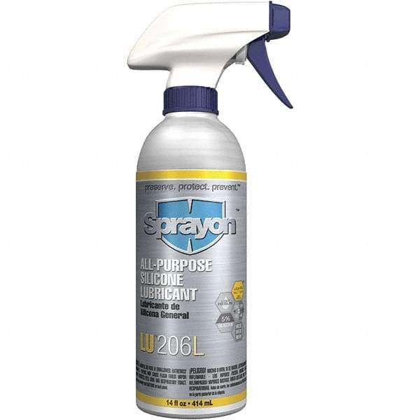 Sprayon - 14 oz Trigger Spray Can Silicone Lubricant - Clear, -50°F to 375°F - Caliber Tooling