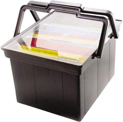 ADVANTUS - 1 Compartment, 17 Inch Wide x 14 Inch Deep x 10-7/8 Inch High, Portable File Box - Plastic, Black - Caliber Tooling