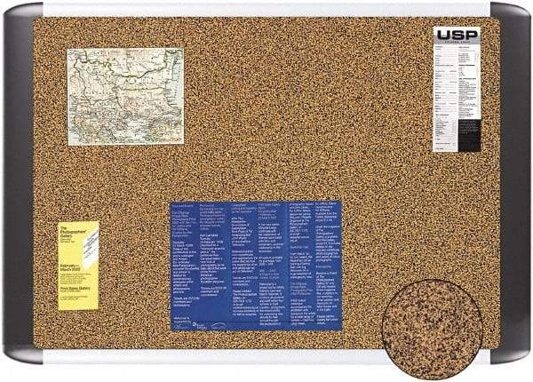 MasterVision - 48" Wide x 36" High Open Cork Bulletin Board - Tan - Caliber Tooling