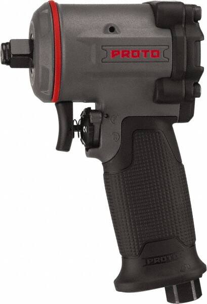 Proto - 1/2" Drive, 10,000 RPM, 635 Ft/Lb Torque Impact Wrench - Pistol Grip Handle, 1,650 IPM, 4.5 CFM, 90 psi, 1/4" NPT Inlet - Caliber Tooling