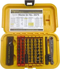 Chapman - 56 Piece, Screwdriver 1/4" Bit Ratchet Bit Set - #1 to #4 Phillips, 0.05 to 5/16" Hex, T6 to T30 Torx - Caliber Tooling