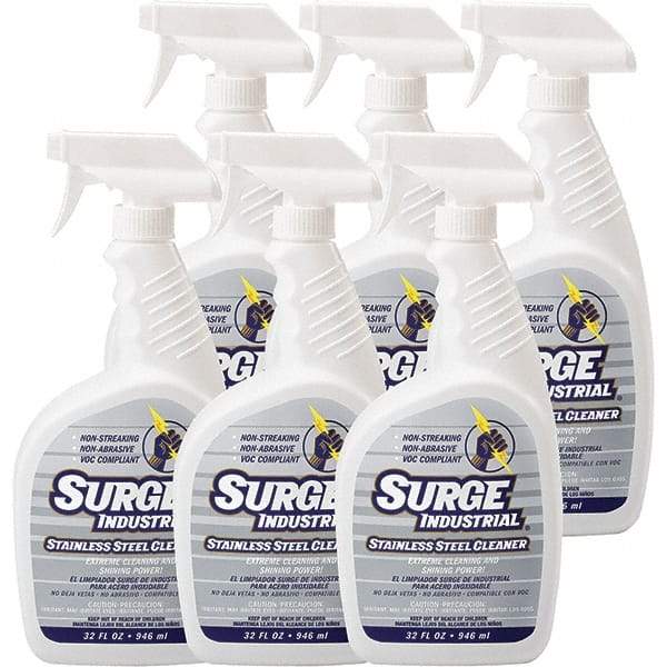 Surge Industrial - 32 fl oz Liquid Stainless Steel Cleaner - Unscented, Spray Bottle Container - Caliber Tooling