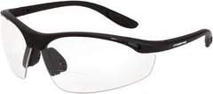 CrossFire - +1.5, Clear Lenses, Scratch Resistant, Framed Magnifying Safety Glasses - UV Protection, Black Frame - Caliber Tooling