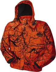 DeWALT - Size M Heated & Cold Weather Jacket - Camo Blaze, Polyester, Zipper Closure, 46" Chest - Caliber Tooling