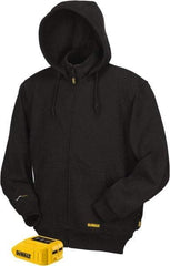 DeWALT - Size XL Heated & Cold Weather Jacket - Black, Cotton & Polyester, Zipper Closure - Caliber Tooling