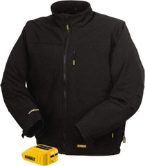 DeWALT - Size M Heated & Cold Weather Jacket - Black, Polyester, Zipper Closure, 46" Chest - Caliber Tooling