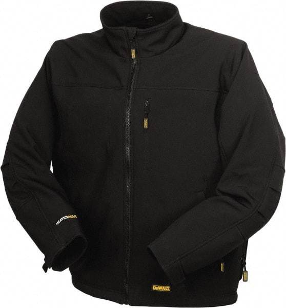 DeWALT - Size M Heated & Cold Weather Jacket - Black, Polyester, Zipper Closure, 46" Chest - Caliber Tooling