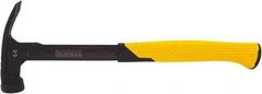 DeWALT - 14 oz Head, Straight Framing Hammer - 12" OAL, Steel Head, 2" Face Diam, Smooth Face, Steel Handle with Grip - Caliber Tooling