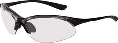 CrossFire - Indoor/Outdoor Lenses, Framed Safety Glasses - Scratch Resistant, Crystal Black Frame, Size Universal, Wrap Around - Caliber Tooling