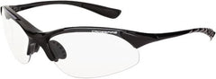 CrossFire - Clear Lenses, Framed Safety Glasses - Scratch Resistant, Black Frame, Size Universal, Wrap Around - Caliber Tooling