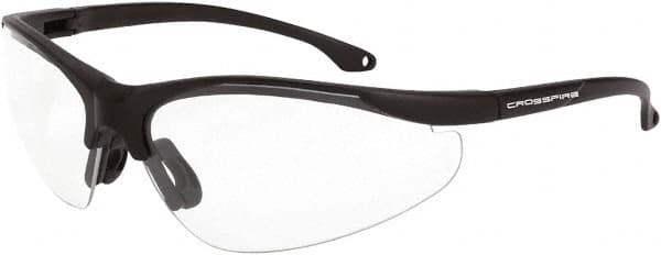 CrossFire - Smoke Lenses, Framed Safety Glasses - Scratch Resistant, Matte Black Frame, Size Universal, Wrap Around - Caliber Tooling