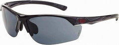 CrossFire - Blue Mirror Lenses, Framed Safety Glasses - Scratch Resistant, White Frame, Size Universal, Wrap Around - Caliber Tooling