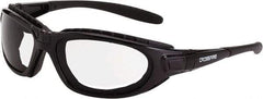 CrossFire - Indoor/Outdoor Lenses, Framed Safety Glasses - Anti-Fog, Crystal Black Frame, Size Universal, Wrap Around - Caliber Tooling