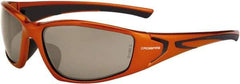 CrossFire - Copper Mirror Lenses, Framed Safety Glasses - Scratch Resistant, Burnt Orange Frame, Size Universal, Wrap Around - Caliber Tooling