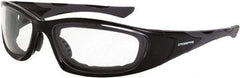 CrossFire - Clear Lenses, Framed Safety Glasses - Anti-Fog, Black Frame, Size Universal, Wrap Around - Caliber Tooling