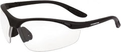 CrossFire - Clear Lenses, Framed Safety Glasses - Scratch Resistant, Matte Black Frame, Size Universal, Wrap Around - Caliber Tooling