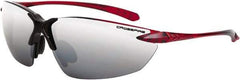 CrossFire - Silver Mirror Lenses, Framed Safety Glasses - Scratch Resistant, Black/Red Frame, Size Universal, Wrap Around - Caliber Tooling