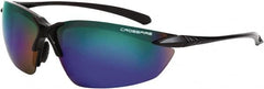 CrossFire - Polarized Smoke Lenses, Framed Safety Glasses - Scratch Resistant, Black Frame, Size Universal, Wrap Around - Caliber Tooling